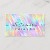 Rainbow Unicorn Holographic Makeup Artist Visitenkarte (Vorderseite)