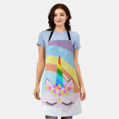 Rainbow Unicorn im Sky Toddler Schürze (Getragen)