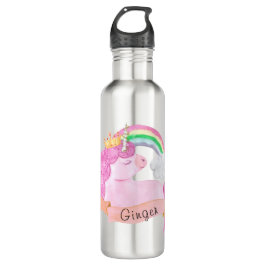 🌈 Rainbow Unicorn Individuelle Name     Edelstahlflasche