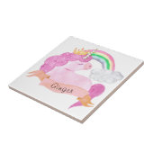 🌈 Rainbow Unicorn Individuelle Name   Fliese (Seite)