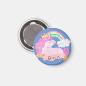 🌈 Rainbow Unicorn Individuelle Name Magnet (Vorderseite/Rückseite)