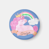 🌈 Rainbow Unicorn Individuelle Name Magnet (Vorne)