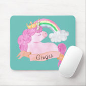 🌈 Rainbow Unicorn Individuelle Name Mousepad (Mit Mouse)