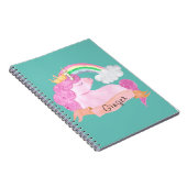 🌈 Rainbow Unicorn Individuelle Name Notizblock (Rechte Seite)