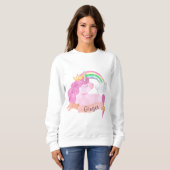 🌈 Rainbow Unicorn Individuelle Name    Sweatshirt (Vorne ganz)