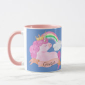 🌈 Rainbow Unicorn Individuelle Name      Tasse (Links)