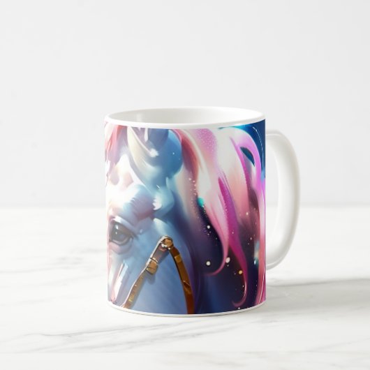Rainbow Unicorn Kaffeetasse (VorderseiteRechts)