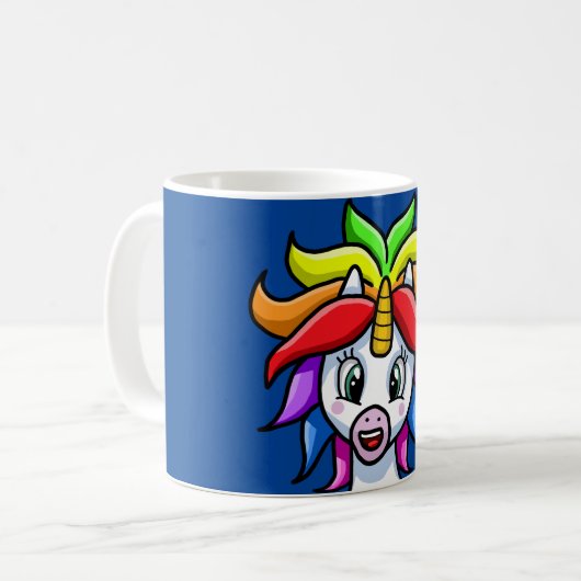 Rainbow Unicorn Kaffeetasse (Vorderseite Links)