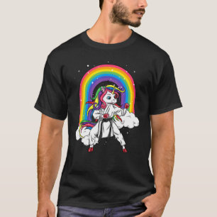 Rainbow Unicorn Karate Taekwondo Mixed Martial Art T-Shirt