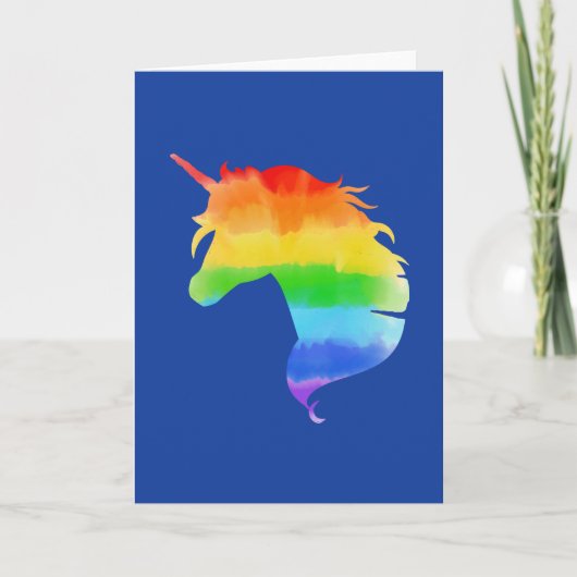 Rainbow Unicorn Karte (Vorderseite)