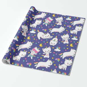 Rainbow Unicorn-Kätzchen Geschenkpapier