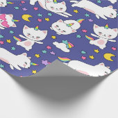Rainbow Unicorn-Kätzchen Geschenkpapier (Ecke)