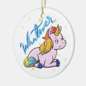 Rainbow Unicorn Keramik Ornament (Links)
