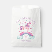 Rainbow Unicorn Kids Valentines Day Treat Bag Geschenktütchen (Vorderseite)