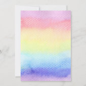 Rainbow Unicorn Kinderdusche Einladung Mädchen (Rückseite)