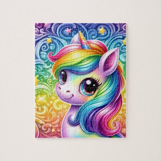 Rainbow Unicorn-Kinderpuzzle Puzzle (Vertikal)