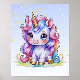 Rainbow Unicorn Kinderzimmer Art Poster