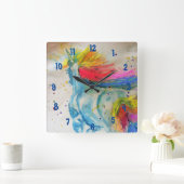 Rainbow Unicorn Kinderzimmer Clock Quadratische Wanduhr (Zuhause)