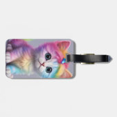 Rainbow Unicorn Kitten Gepäckanhänger (Rückseite horizontal)