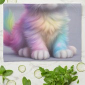 Rainbow Unicorn Kitten Geschirrtuch (Gefaltet)