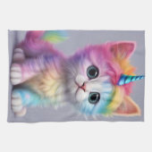 Rainbow Unicorn Kitten Geschirrtuch (Horizontal)