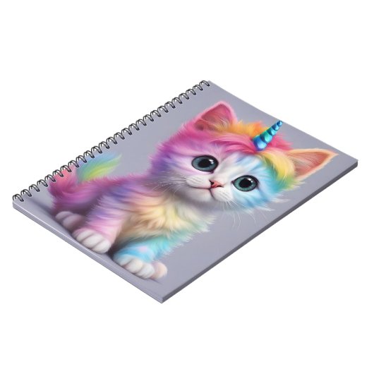 Rainbow Unicorn Kitten Notizblock (Linke Seite)