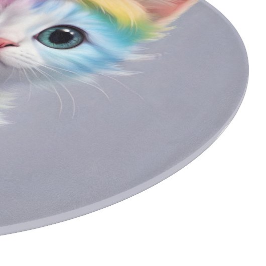 Rainbow Unicorn Kitten Schneidebrett (Ecke)