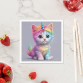 Rainbow Unicorn Kitten Serviette (Beispiel)