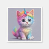 Rainbow Unicorn Kitten Serviette (Vorderseite)