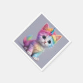 Rainbow Unicorn Kitten Serviette (Ecke)