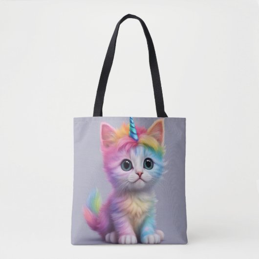 Rainbow Unicorn Kitten Tasche (Vorderseite)