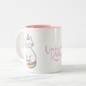 Rainbow Unicorn Kitty Zweifarbige Tasse (Vorderseite Links)