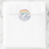 Rainbow Unicorn Klassischer Rundaufkleber Runder Aufkleber (Tasche)