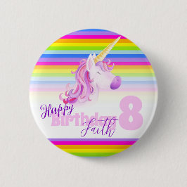 Rainbow Unicorn Kopf Wasserfarbe Kunst Alter 8 Tas Button