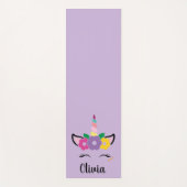 Rainbow Unicorn Lavender Personalisiert Yoga Mat Yogamatte (Vorderseite)