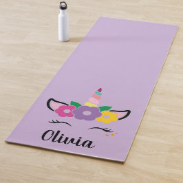 Rainbow Unicorn Lavender Personalisiert Yoga Mat Yogamatte