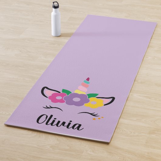 Rainbow Unicorn Lavender Personalisiert Yoga Mat Yogamatte (Beispiel)
