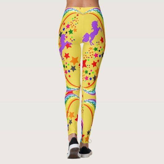 Rainbow Unicorn Leggings personalisieren Yoga Pant (Rückseite)