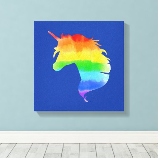 Rainbow Unicorn Leinwanddruck (Insitu (Holzboden))
