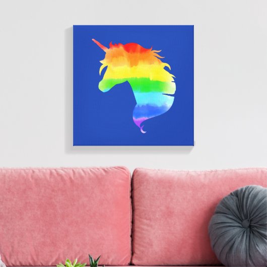 Rainbow Unicorn Leinwanddruck (Insitu (Wohnzimmer))