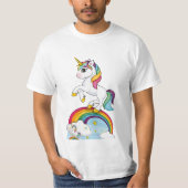 Rainbow Unicorn Lifesize Cardboard Cutout T-Shirt (Vorderseite)