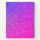 Rainbow Unicorn Lila Glitzer Monogram Journal Notizblock (Rückseite)
