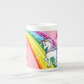Rainbow Unicorn Little Girl's Cup Personalize NAME Porzellantasse (Vorderseite)