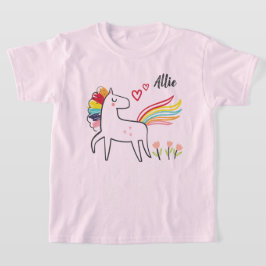 Rainbow Unicorn Love Custom Name T-Shirt