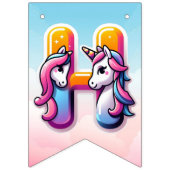 Rainbow Unicorn Magic Birthday Wimpelkette (Zweite Fahne)