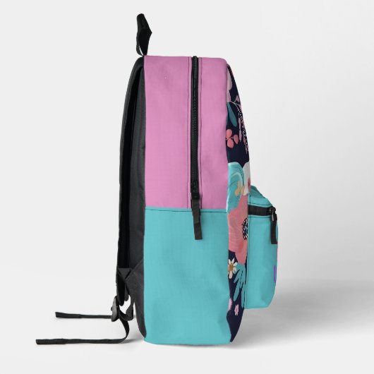 Rainbow Unicorn Magic Glitzer Print Name Backpack Bedruckter Rucksack (Links)