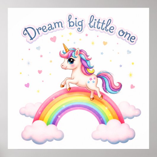 Rainbow Unicorn, Magical Kids Room Poster (Vorne)
