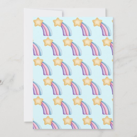 Rainbow Unicorn Magical Second Birthday Einladung (Rückseite)