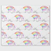 Rainbow Unicorn Magisch Niedlich Geschenkpapier (Flach)