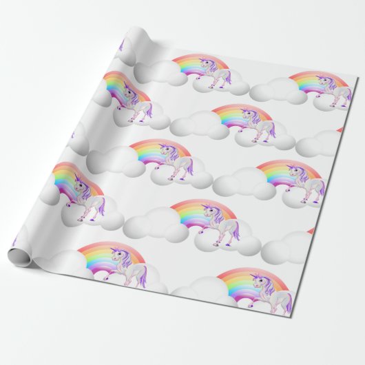 Rainbow Unicorn Magisch Niedlich Geschenkpapier (Ungerollt)
